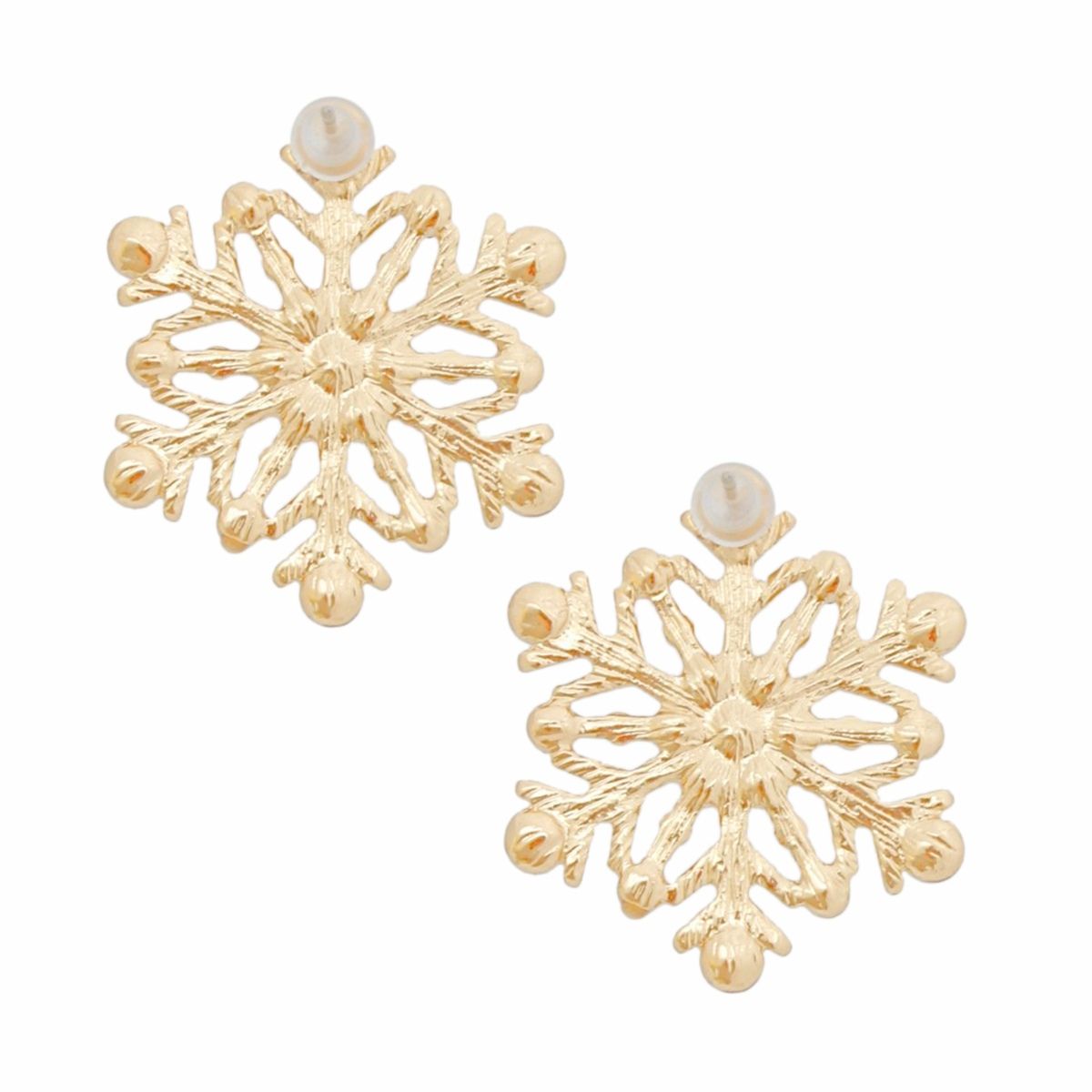 Gold Snowflake Stud Earrings for Women – Stylish Fashion Jewelry