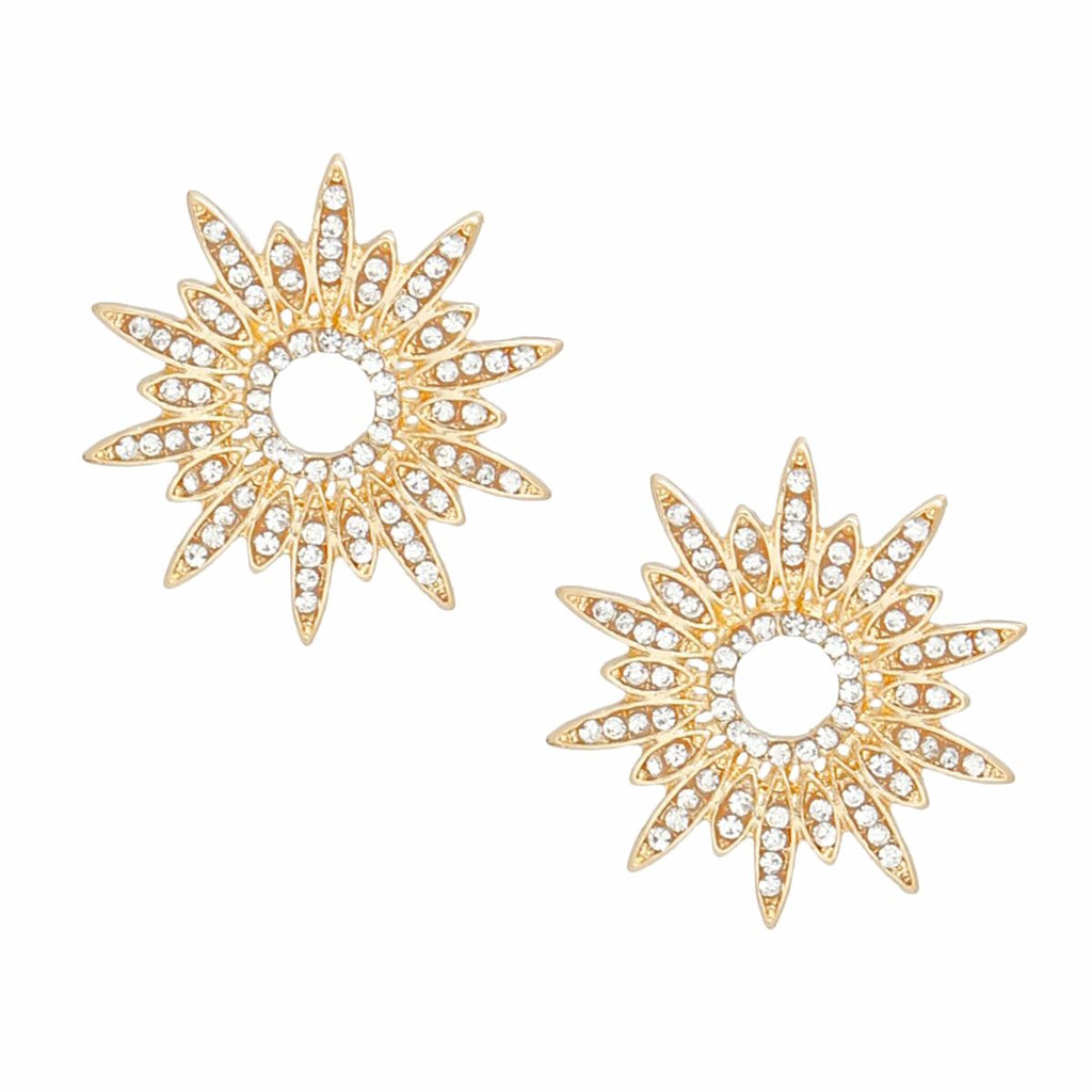 Women’s Gold Celestial Star Stud Earrings Stylish Fashion Jewelry