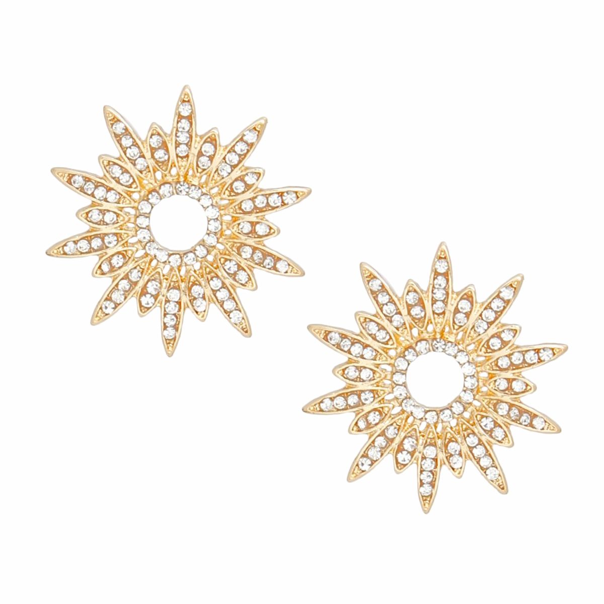 Women’s Gold Celestial Star Stud Earrings Stylish Fashion Jewelry