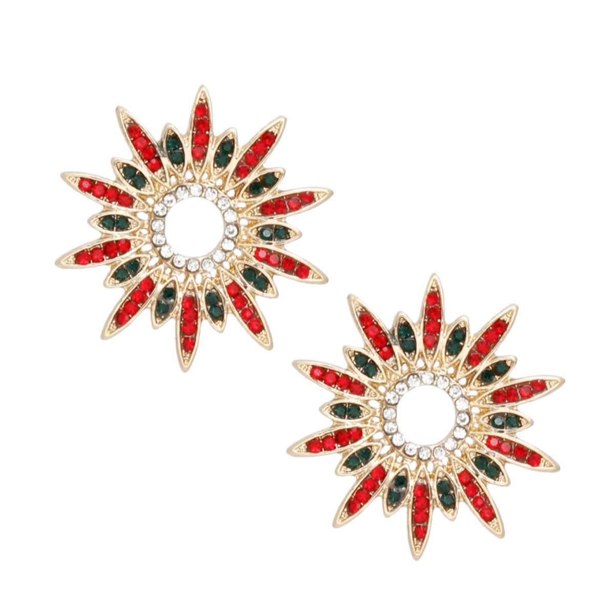 Women’s Stud Earrings Celestial Star Red Green Stylish Jewelry