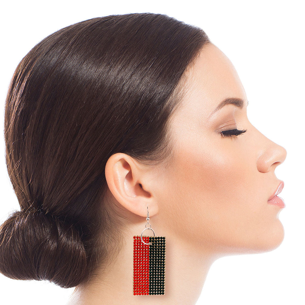 Statement Stripe Stone Earrings Silver Stunner Stylish Jewelry