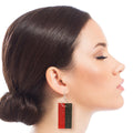 Statement Stripe Stone Earrings Silver Stunner Stylish Jewelry