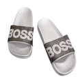 Silver Slides Size 12 Black Stylish Casual Footwear