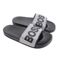 Slides Size 12 Silver Black Stylish Casual Footwear