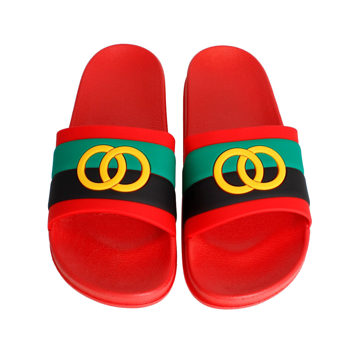 Slide Sandals Size 7 Red Stripe Casual Chic