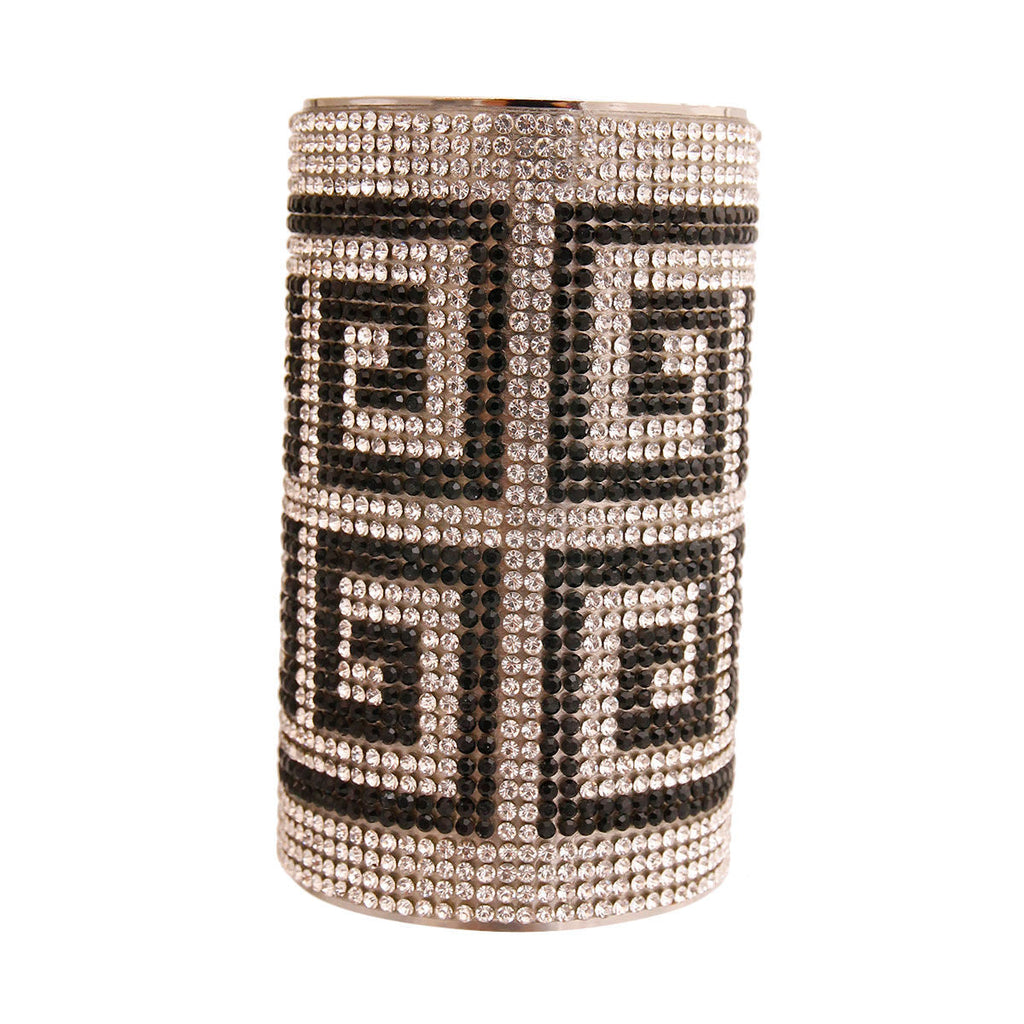 Statement Silver and Black Cuff Bracelet Versace Style Chic Jewelry Accessory