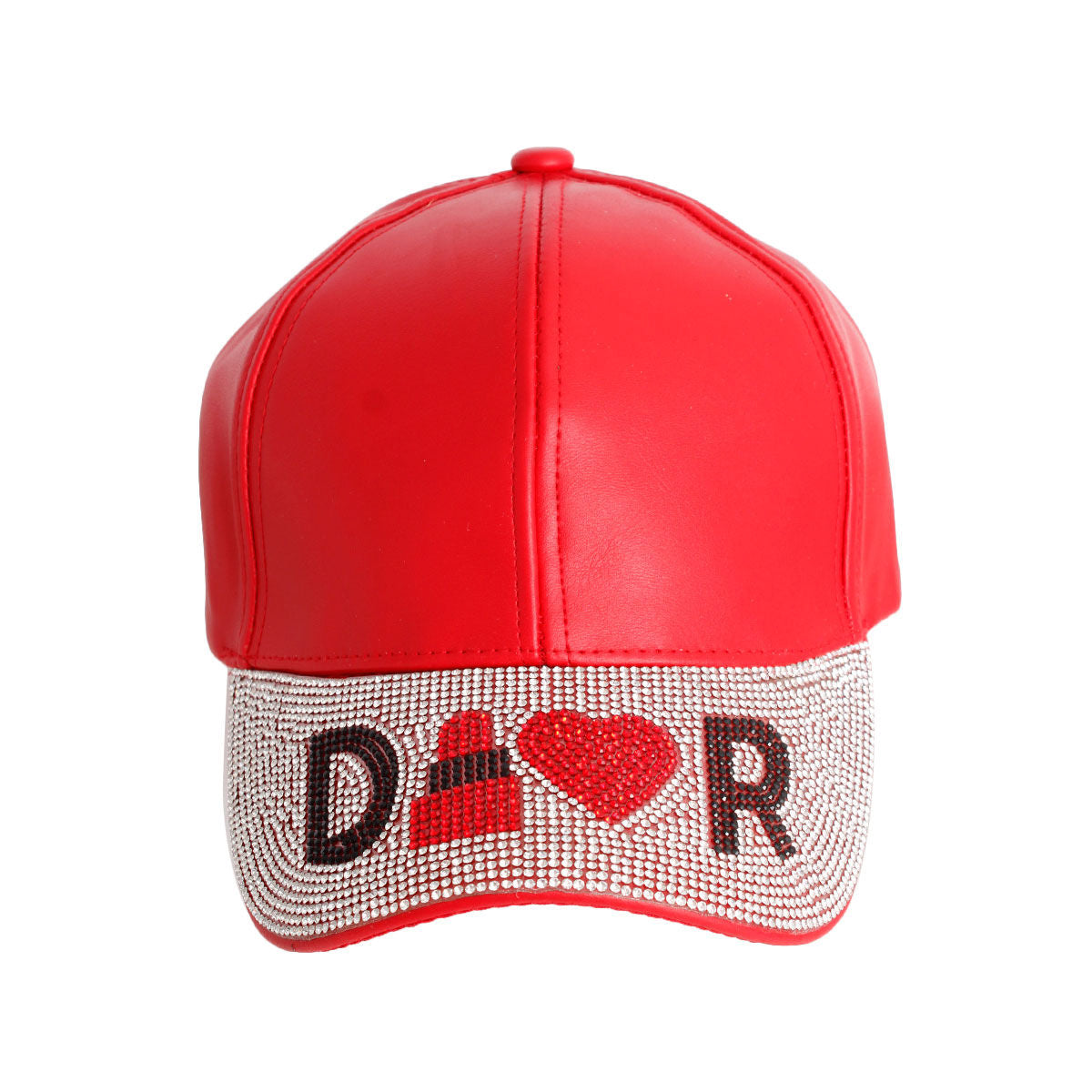 Designer Red D Visor Hat Stylish Casual Accessory