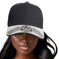 Women’s Black Baseball Cap with Lion Greek Bling – Trendy Casual Hat