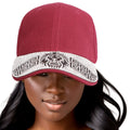 Women’s Burgundy Baseball Cap with Lion Bling – Trendy Casual Hat