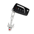 Silver Rudolph Reindeer Keychain Purse Charm Clip Stylish Accessory