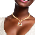 Statement Rhinestone Elephant Toggle Necklace Stylish Fashion Jewelry Accessory