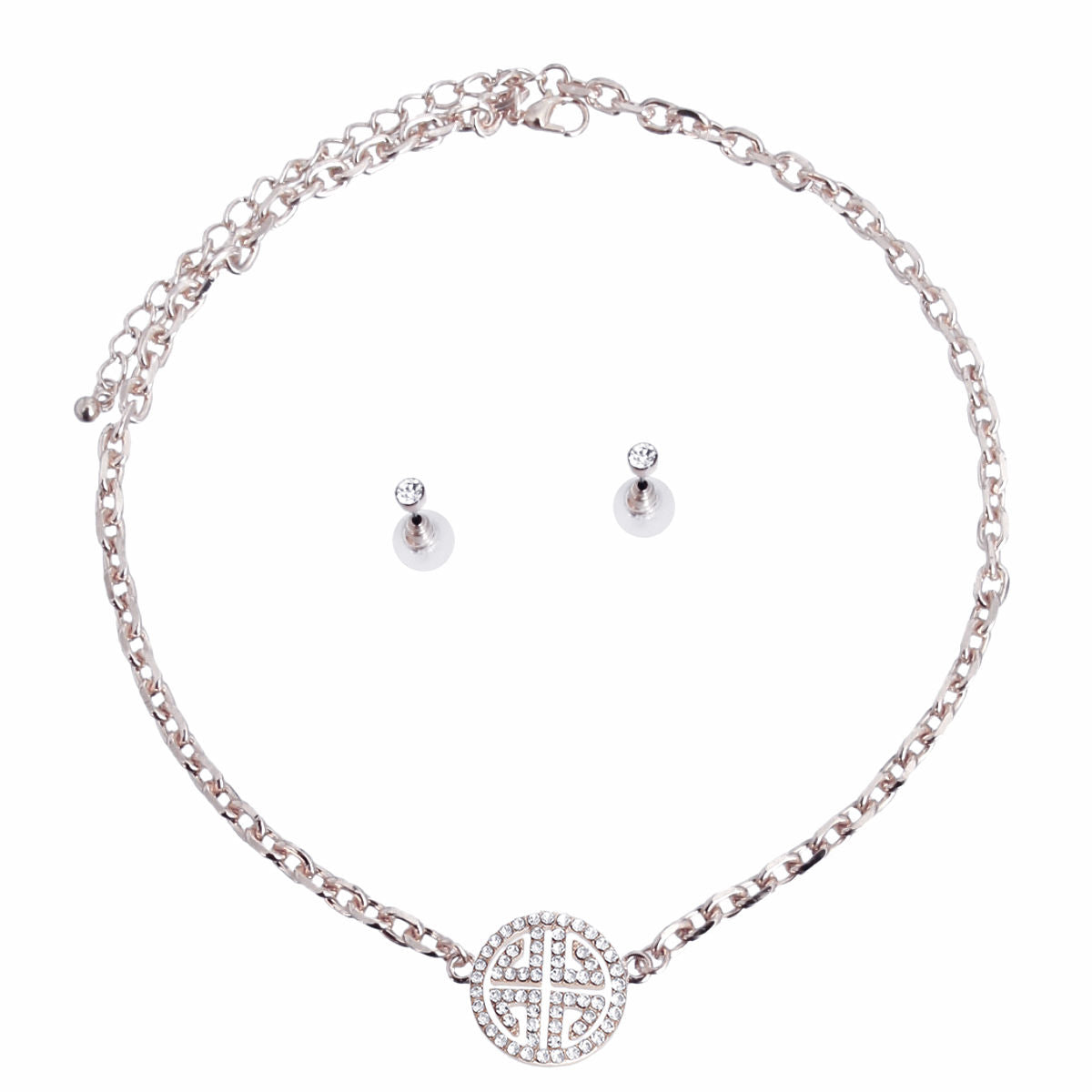 Chain Necklace Silver Greek Key Stylish Statement Jewelry