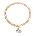 Statement Necklace with Bee Charm Toggle and 1.5 Inch Pendant, Trendy Jewelry Accessory
