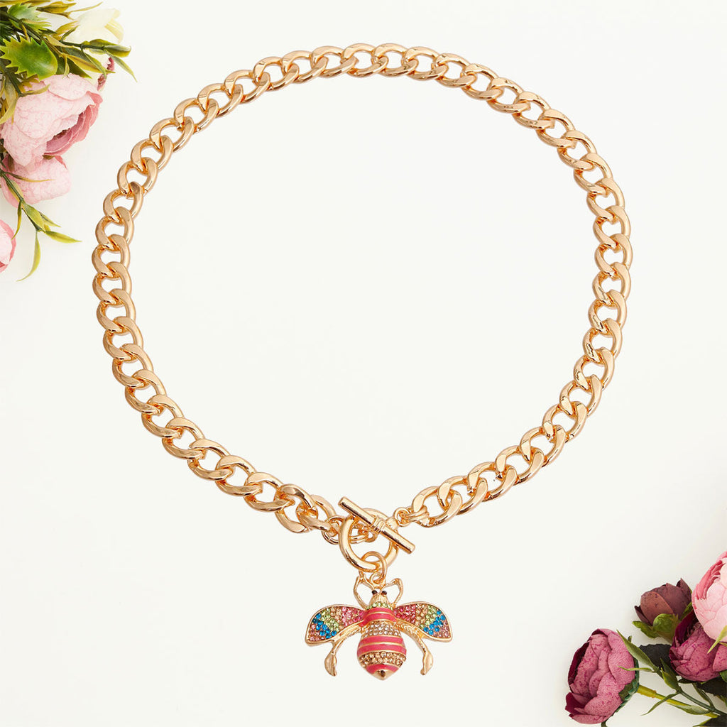 Bee Charm Necklace Rainbow Rendezvous Stylish Statement Jewelry