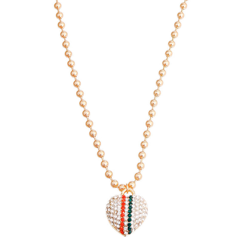 Statement Necklace Heartfelt Harmony Stripe Ball Trendy Chic Jewelry Accessory