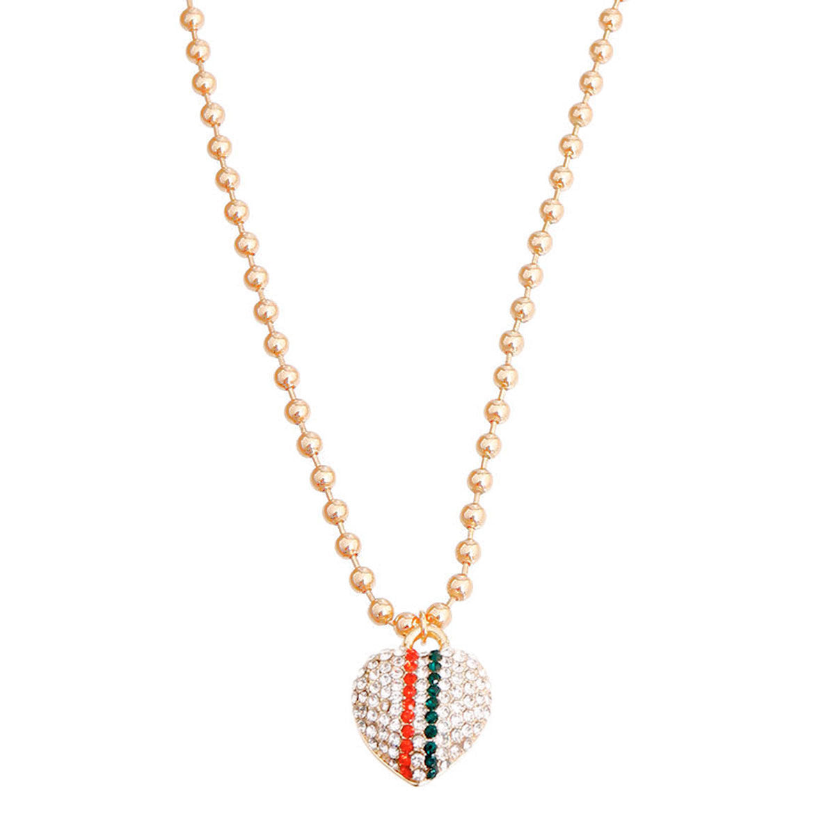 Statement Necklace Heartfelt Harmony Stripe Ball Trendy Chic Jewelry Accessory