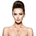 Statement Rhinestone Scissors Pendant Necklace Multicolored Trendy Jewelry