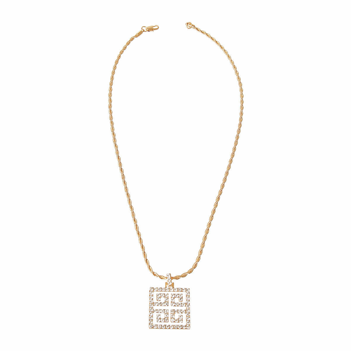 Rhinestone Pendant Necklace Stylish Signature Statement Jewelry