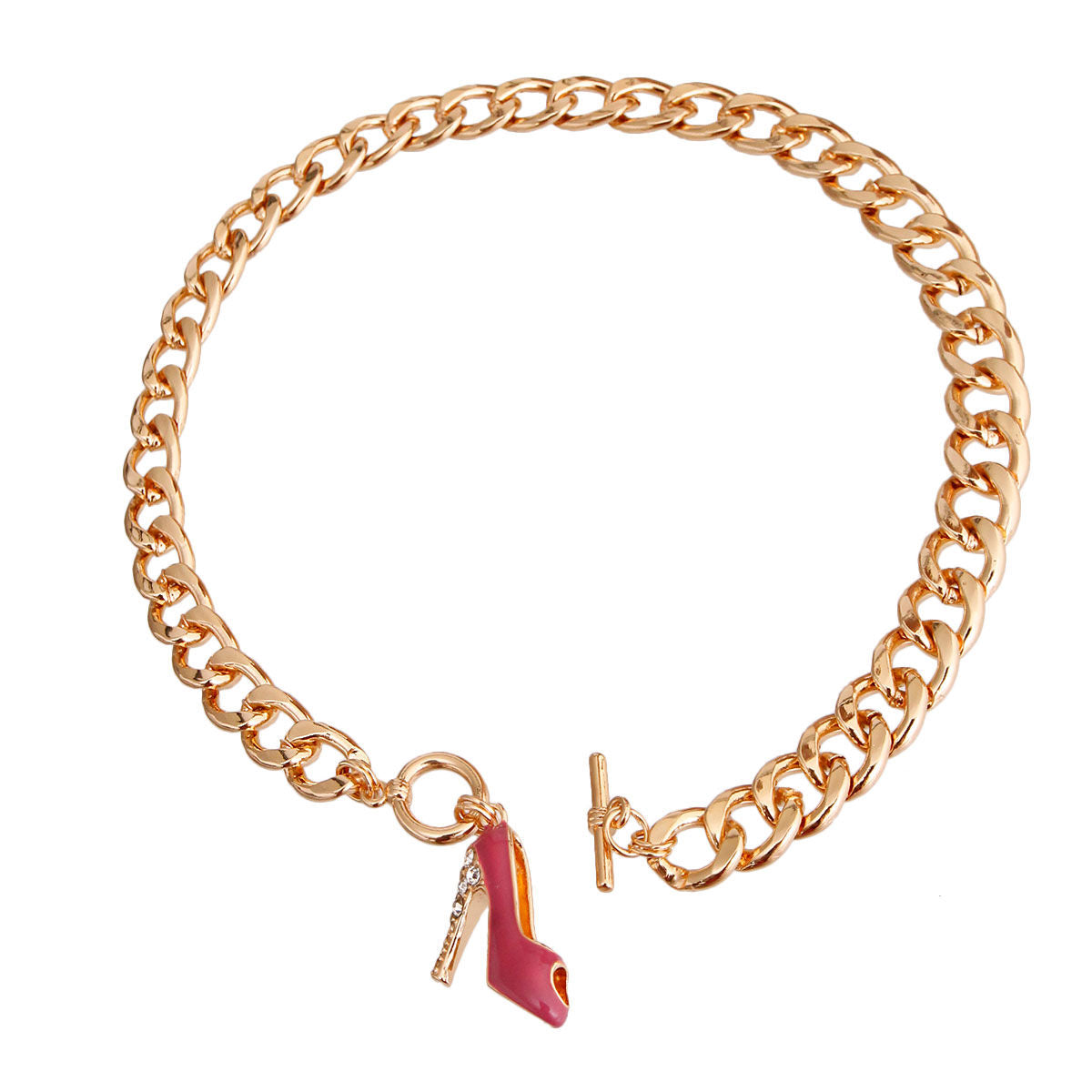 High Heel Necklace Pink Boutique Stylish Statement Jewelry Accessory