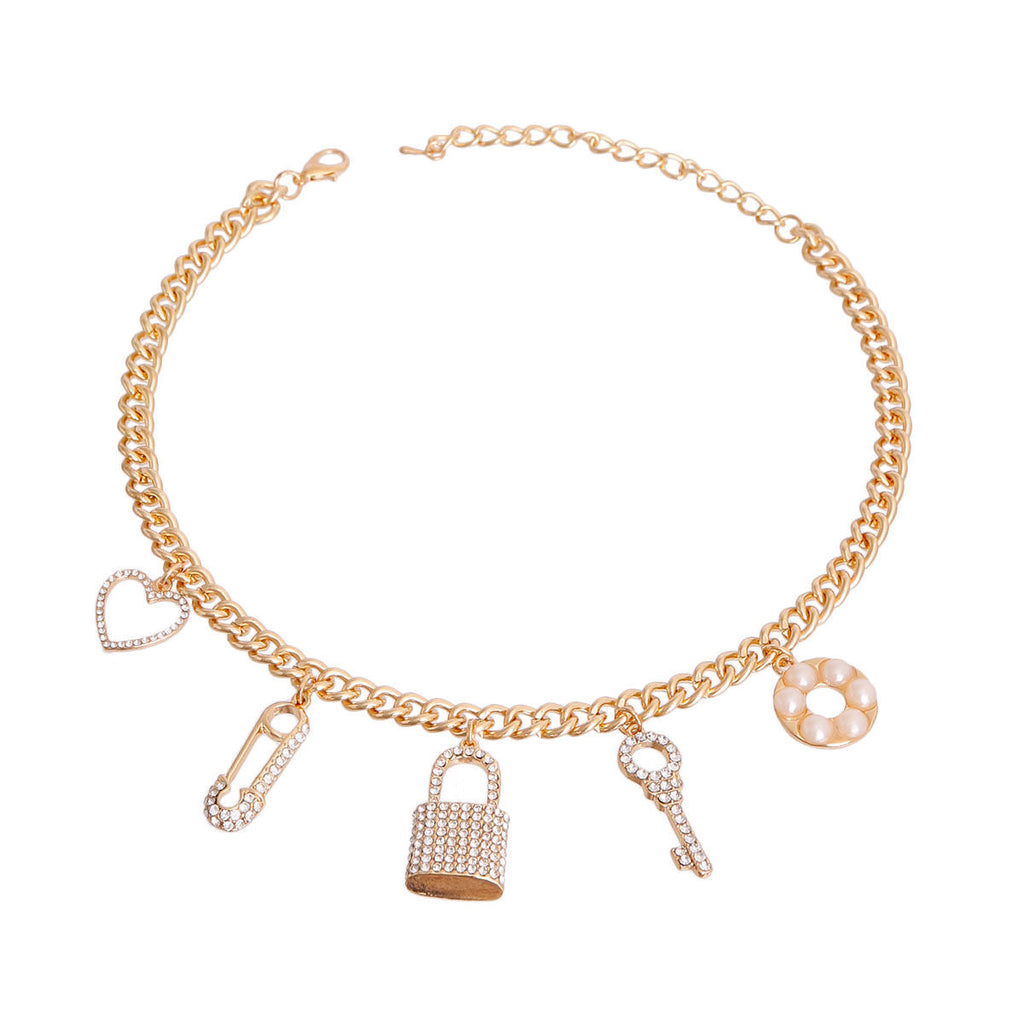 Charm Necklace Gold Love Stylish Statement Jewelry Accessory