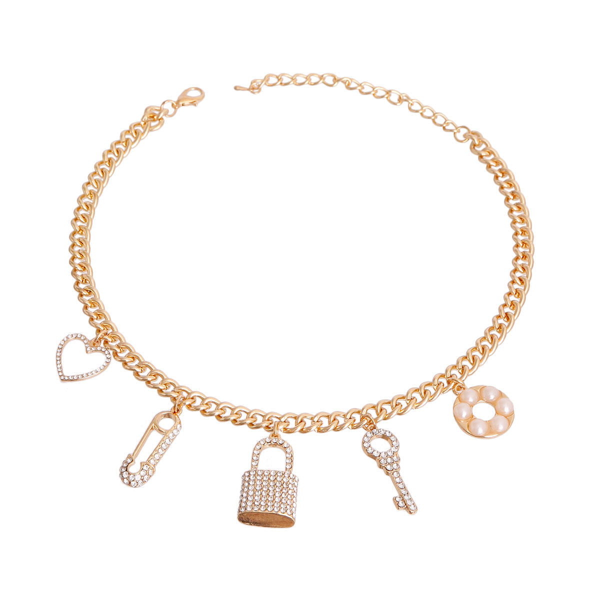 Charm Necklace Gold Love Stylish Statement Jewelry Accessory
