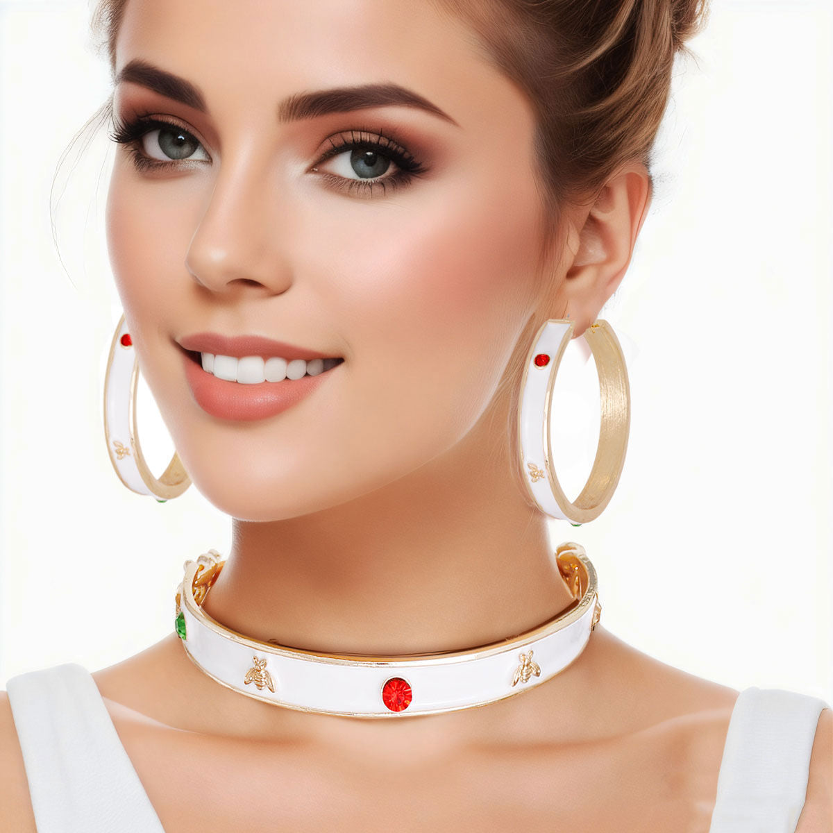 Statement Bee Hoop Earrings Casting Charm Jewelry