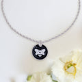 Statement Pendant Necklace Black Bee with Silver Twisted Chain Stylish Jewelry Accessory