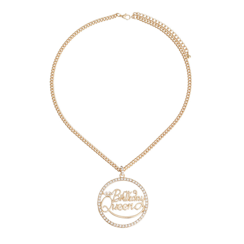 Statement Gold Birthday Queen Necklace Stylish Fashion Jewelry Accessory
