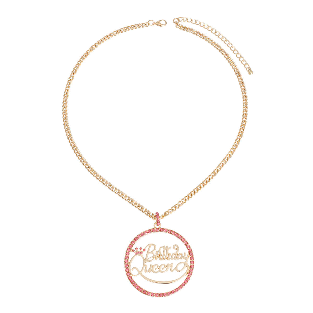 Statement Necklace Pink Birthday Queen Trendy Jewelry Accessory