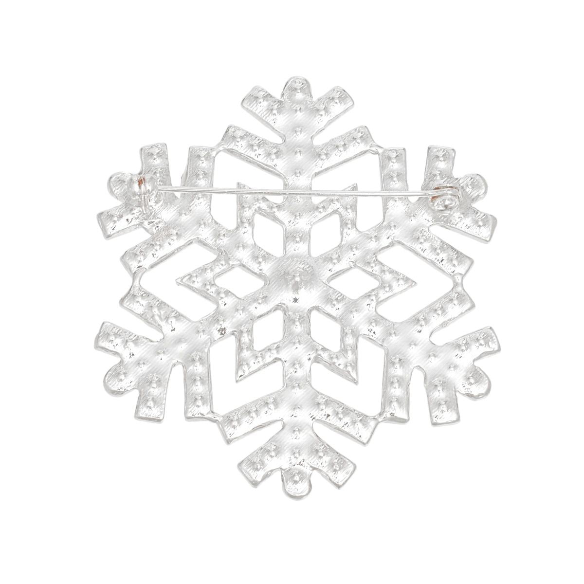 Silver Snowflake Brooch Pin for Women – Stylish Elegant Jewelry Accessory