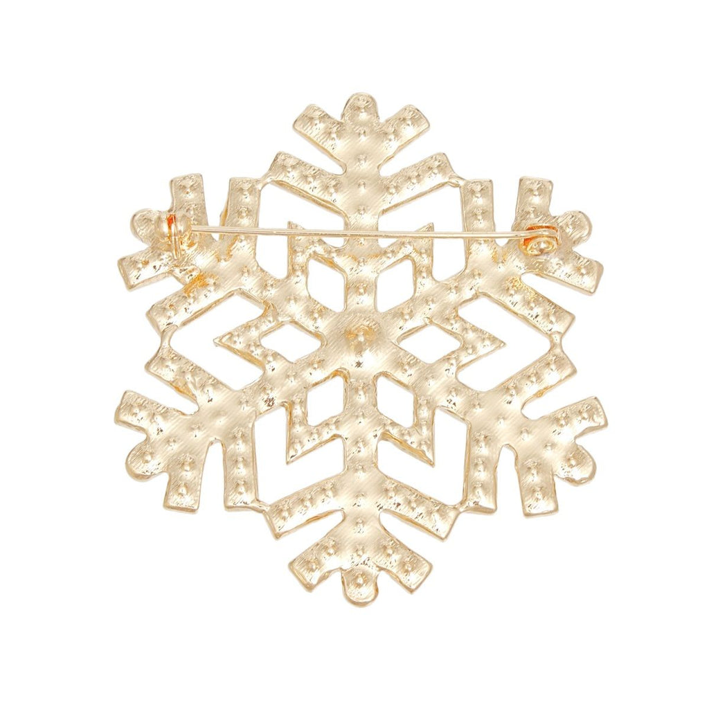 Women’s Snowflake Brooch Pin Red Green Stylish Statement Accessory