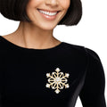 Gold Snowflake Brooch Pin for Women – Stylish Statement Jewelry Accessory
