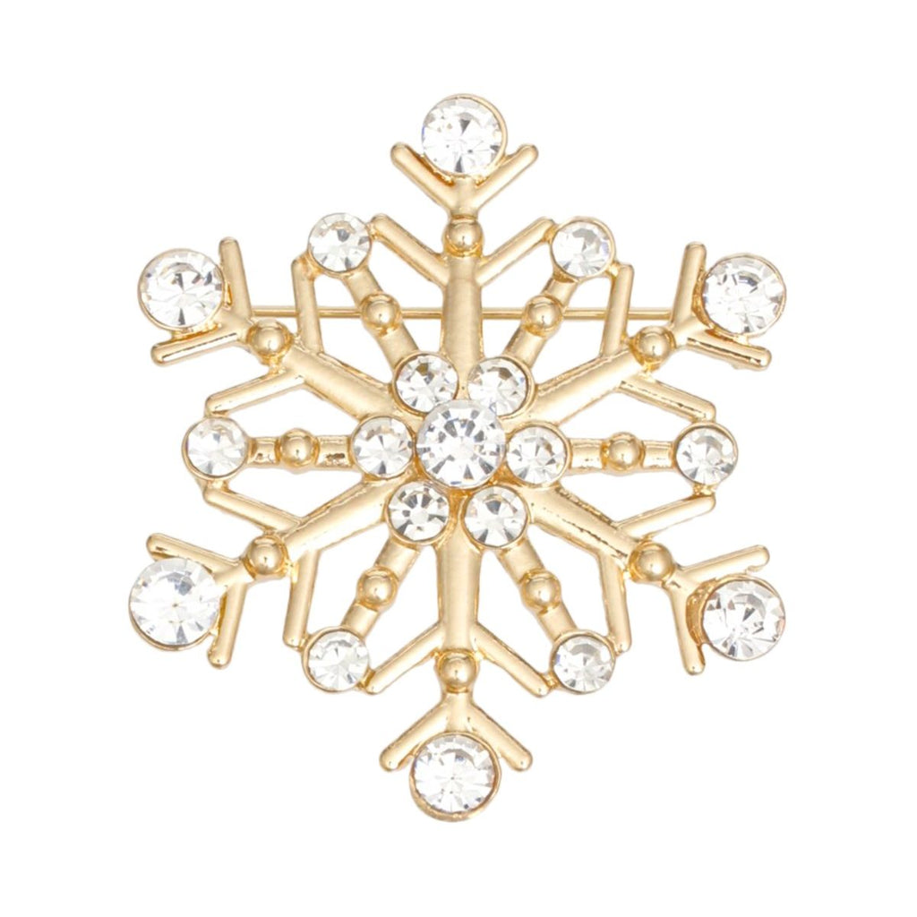 Gold Snowflake Brooch Pin for Women – Stylish Statement Jewelry Accessory