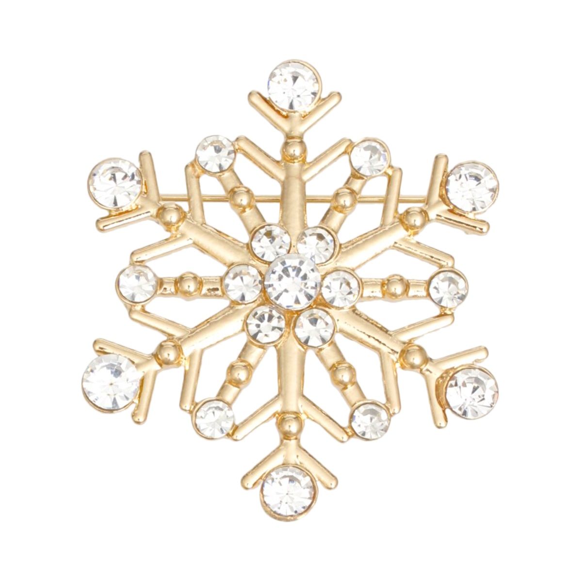 Gold Snowflake Brooch Pin for Women – Stylish Statement Jewelry Accessory