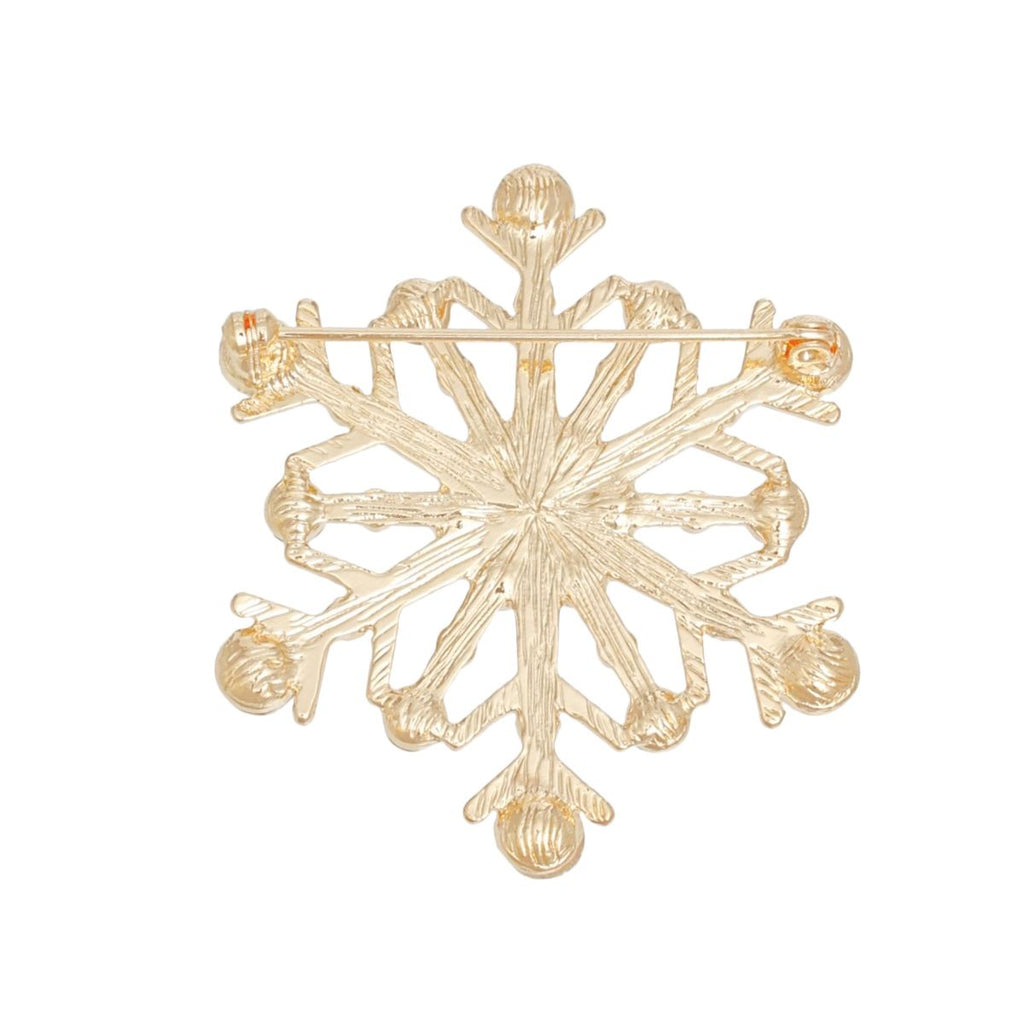 Gold Snowflake Brooch Pin for Women – Stylish Statement Jewelry Accessory
