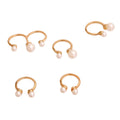 Midi Ring Set with Cream Pearl Accents – Stylish Layered Jewelry