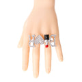 Statement Silver 2 Finger Ring Stylish Fashion Jewelry