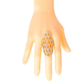 Statement Gold Honeycomb Cocktail Ring Stylish Elegant Fashion Jewelry