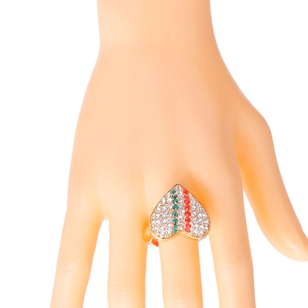 3D Heart Statement Ring Golden Love Affair Stylish Jewelry Accessory