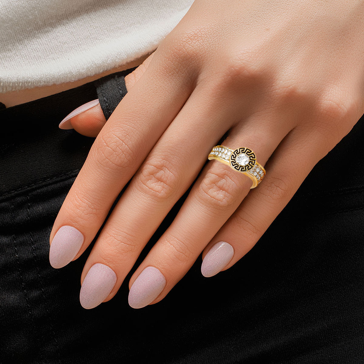 Accent Gold Ring Elegant Bespoke Stylish Statement Jewelry