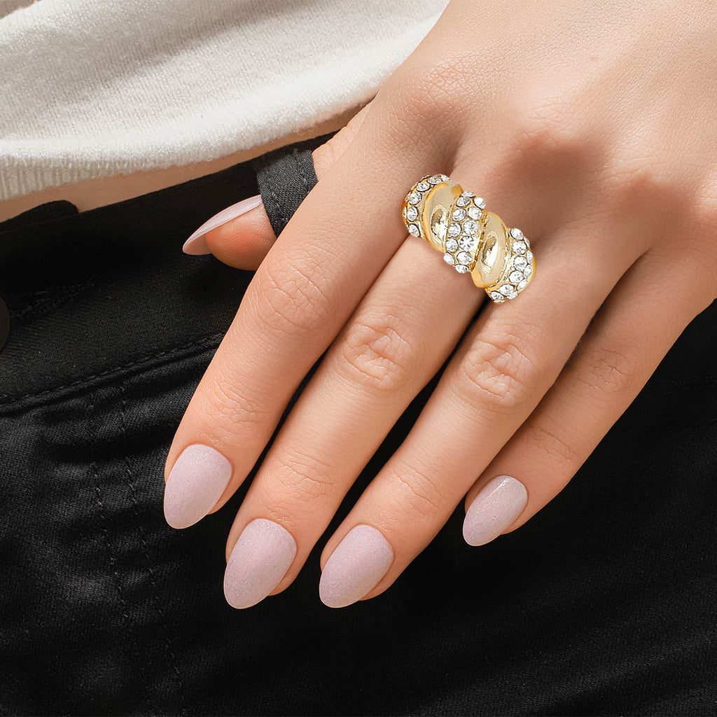 Statement Gold Twisted Swivel Cocktail Ring Stylish Elegant Jewelry