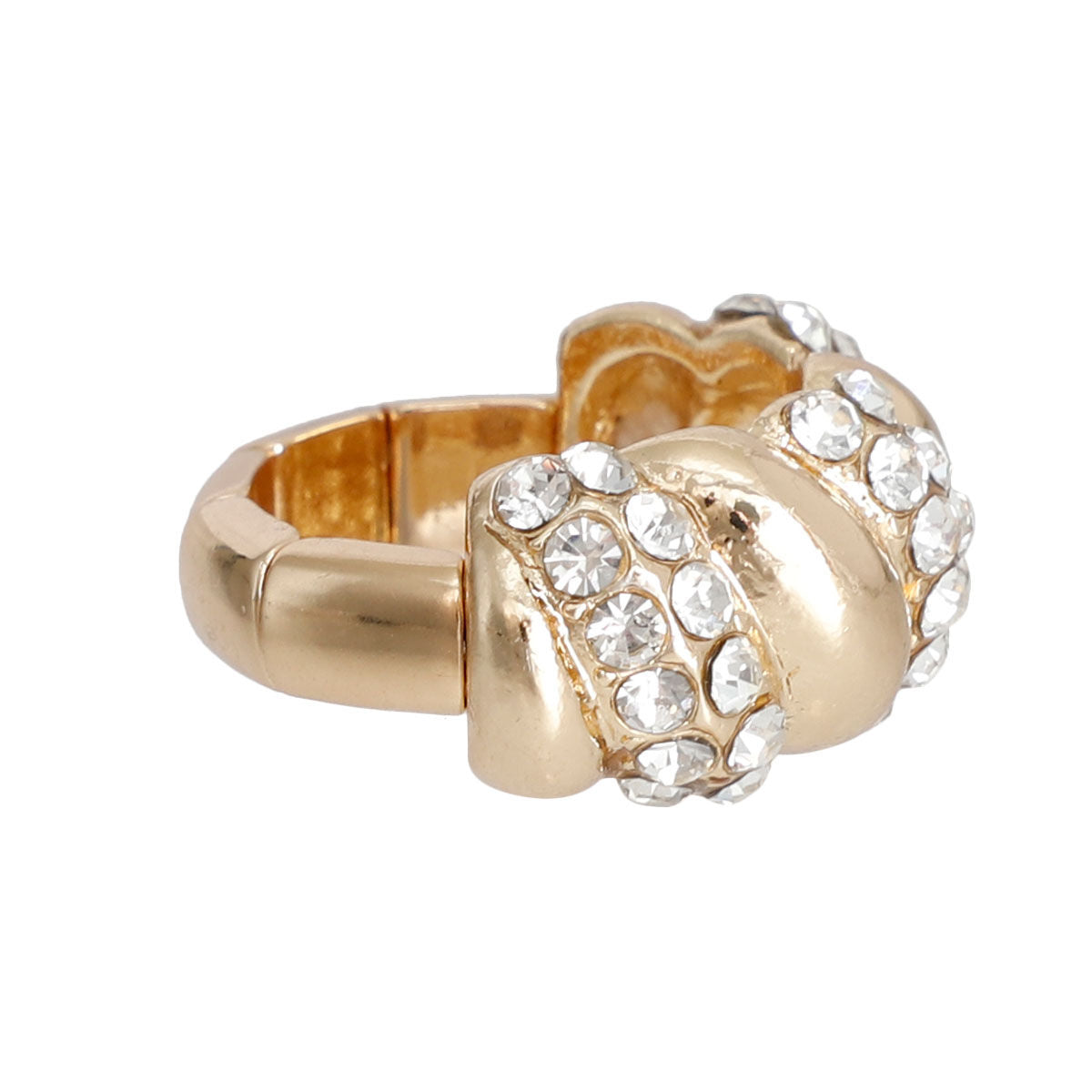 Statement Gold Twisted Swivel Cocktail Ring Stylish Elegant Jewelry