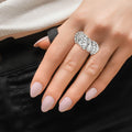 Statement Silver Twisted Swivel Cocktail Ring Stylish Elegant Jewelry Accessory