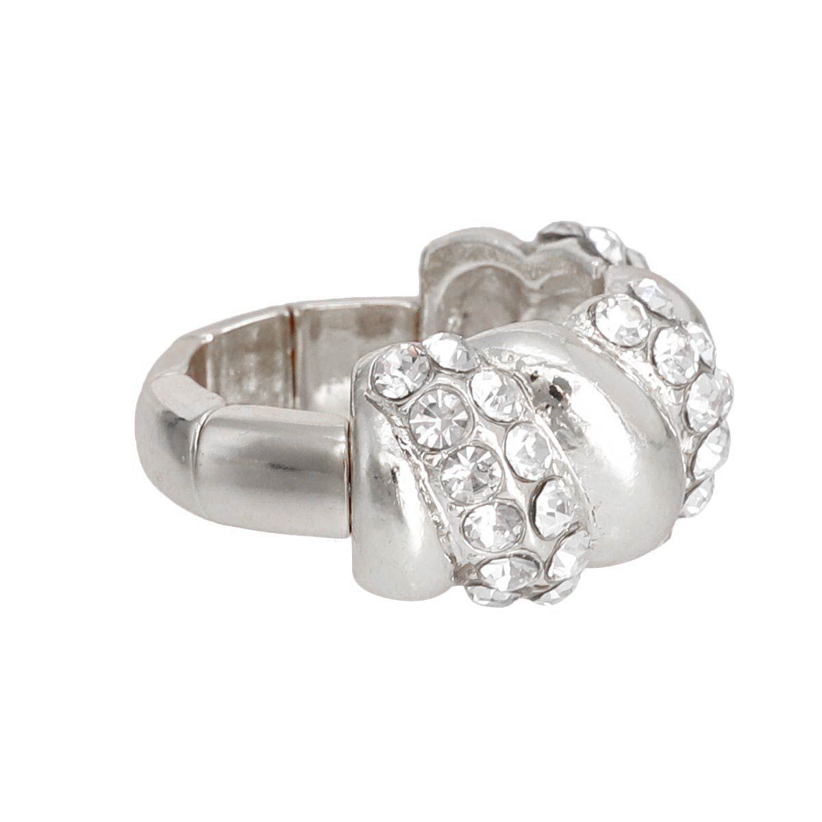 Statement Silver Twisted Swivel Cocktail Ring Stylish Elegant Jewelry Accessory