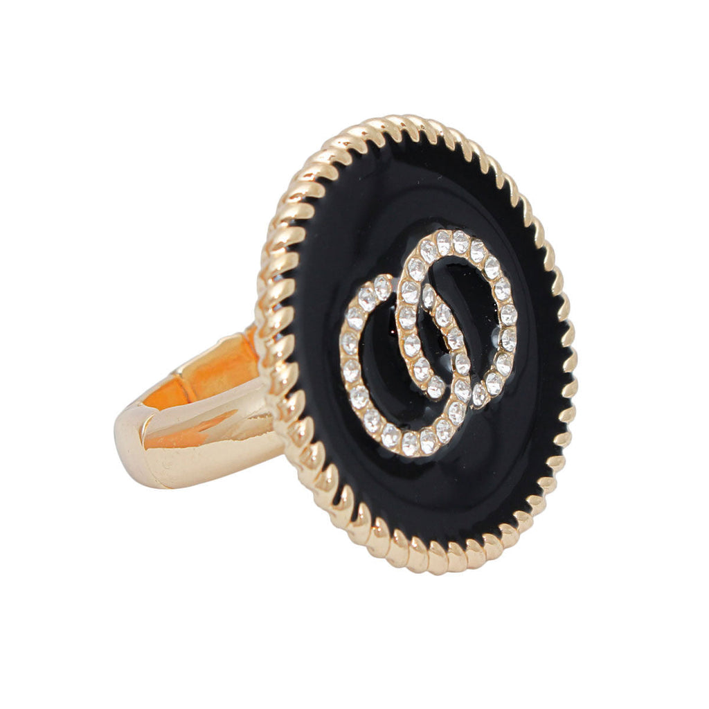 Adjustable Black Infinity Ring – Stylish Fashion Jewelry Accessory