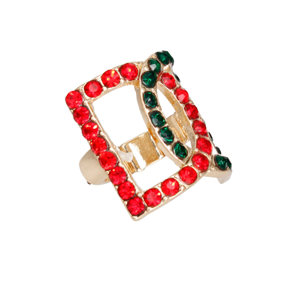 Double D Ring Accessory in Red and Green – Stylish Fashion Jewelry