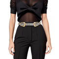 Women’s Double Buckle Western Belt with Clear Stone – Trendy Fashion Accessory