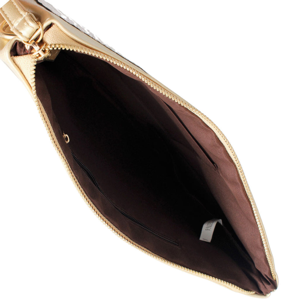 Fashion Clutch Gold Sequin Stylish Statement Evening Bag