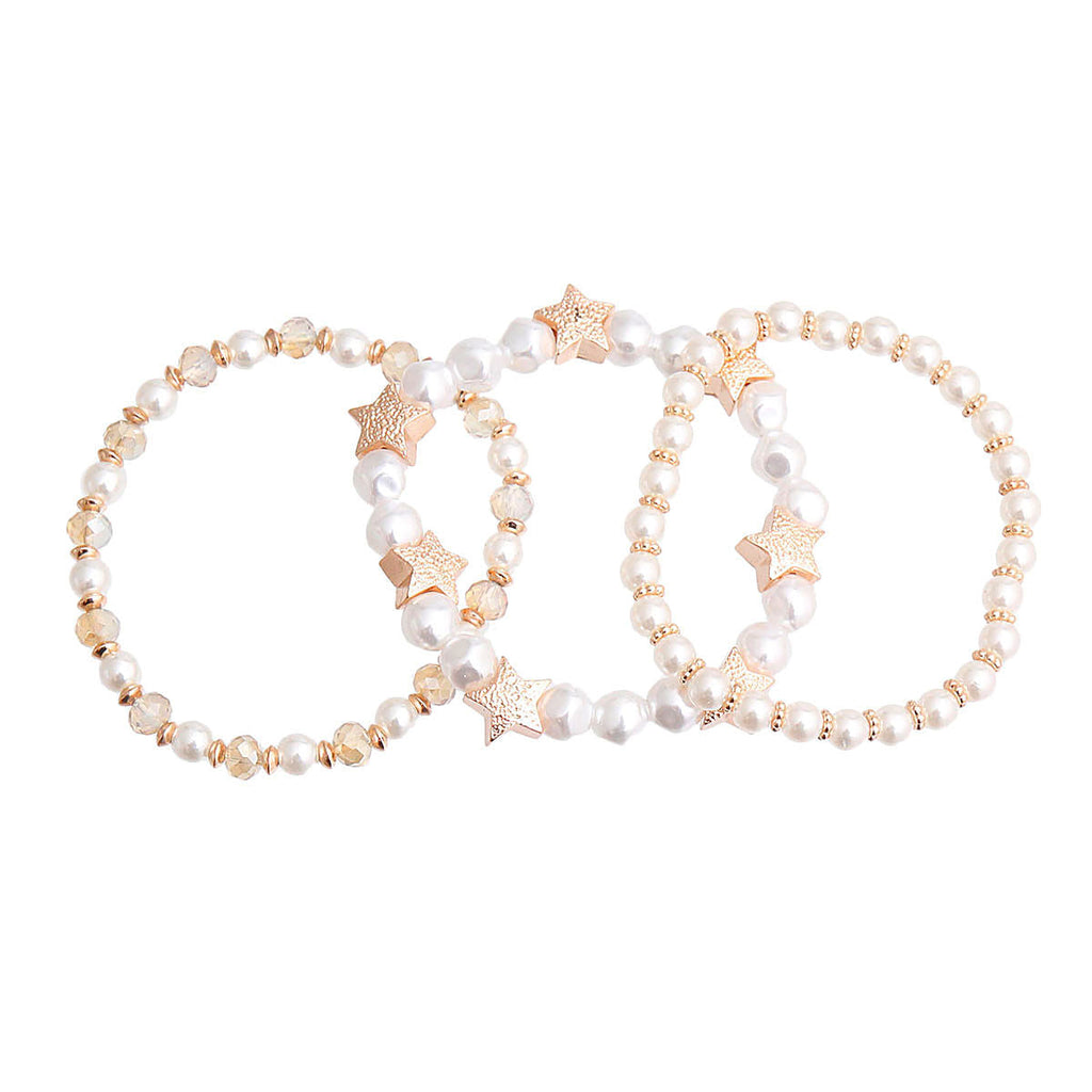Bracelets Cream Pearl Star Trendy Stylish Jewelry Accessories