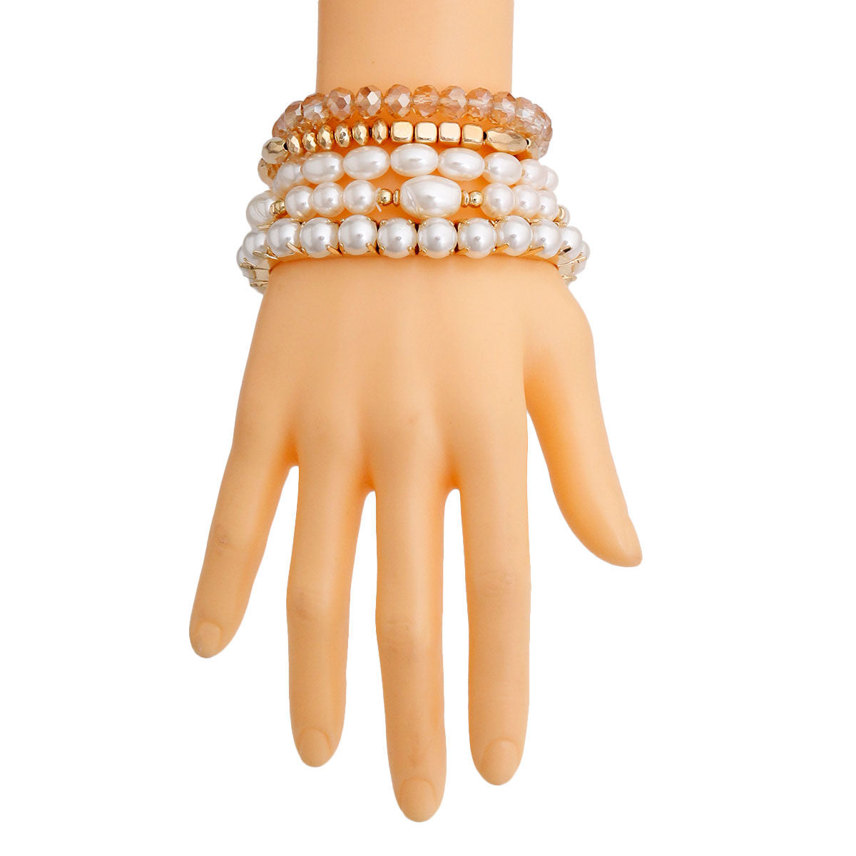 Pearl and Glass Beads Bracelet Stylish Elegant Fashion Jewelry Accessory